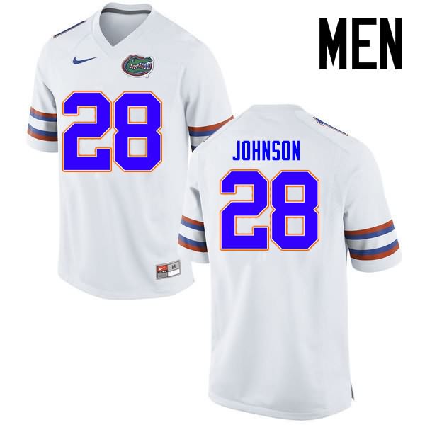 NCAA Florida Gators Kylan Johnson Men's #28 Nike White Stitched Authentic College Football Jersey ZXU3164IX